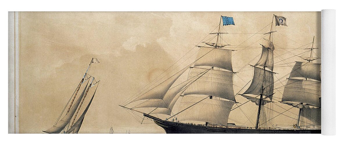 1856 Yoga Mat featuring the photograph Clipper Ship Adelaide by Granger