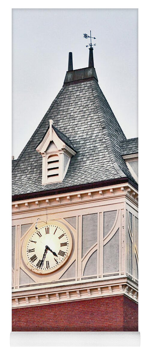 Clock Yoga Mat featuring the photograph Clock Tower by Dianne Morgado