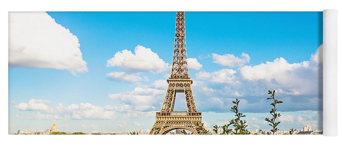 Eiffel Tower Yoga Mat featuring the photograph Cloud 9 - Eiffel Tower - Paris, France by Melanie Alexandra Price