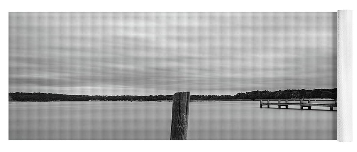 Long Exposure Yoga Mat featuring the photograph Clouds Moving Over Lake Long Exposure by Todd Aaron