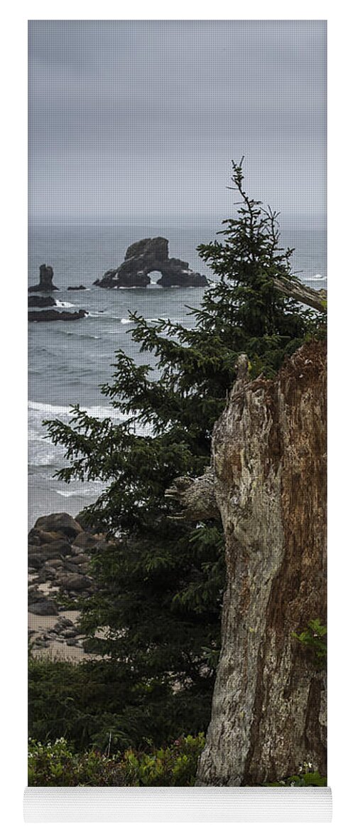 Cannon Beach Yoga Mat featuring the photograph Cloudy Day at Ecola State Park by Robert Potts