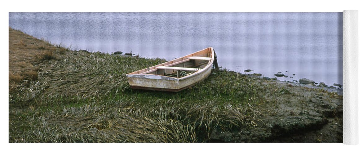 Landscape New England Marsh Row Boat Rye Harbor Yoga Mat featuring the photograph Cnrf0503 by Henry Butz