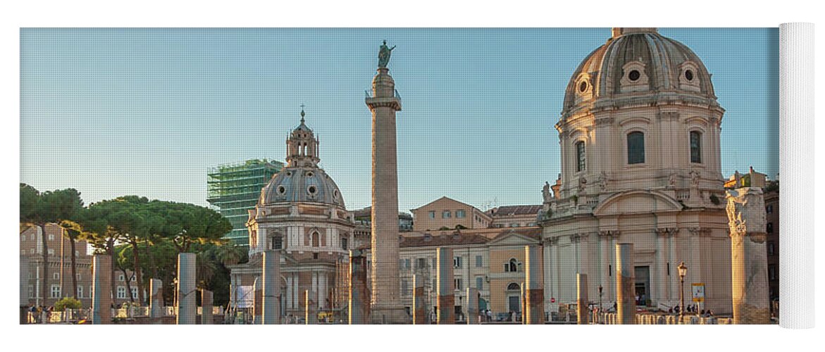 Italy Yoga Mat featuring the photograph Coexisting historic eras in Rome by Iordanis Pallikaras