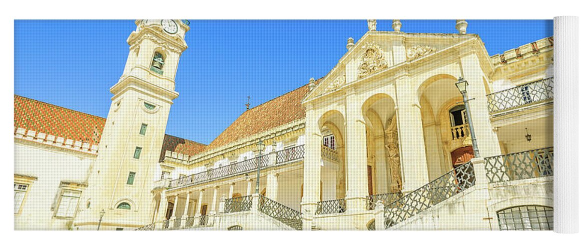 Coimbra Yoga Mat featuring the photograph Coimbra University Portugal by Benny Marty