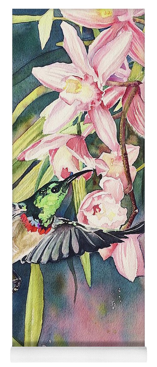 Colibri Yoga Mat featuring the painting Colibri by Francoise Chauray