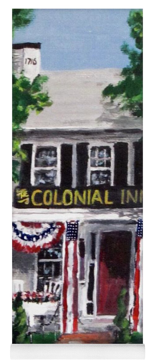 Colonial Inn Yoga Mat featuring the painting Colonial Inn by Jack Skinner