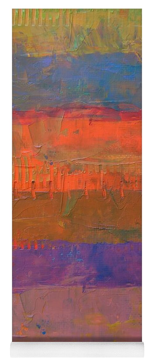 Abstract Yoga Mat featuring the painting Color Collage Two by Michelle Calkins