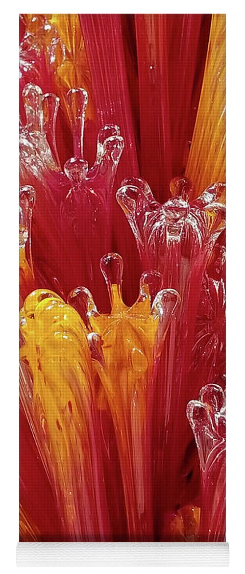 Glass Yoga Mat featuring the photograph Color glass abstract by Anthony Totah
