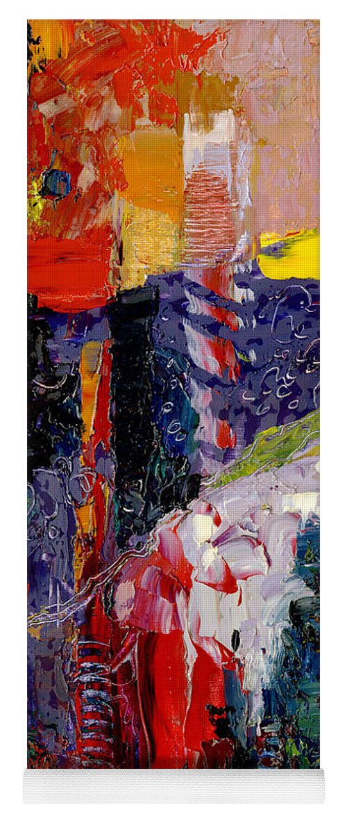 Abstract Yoga Mat featuring the painting Color Injuction by Judith Barath