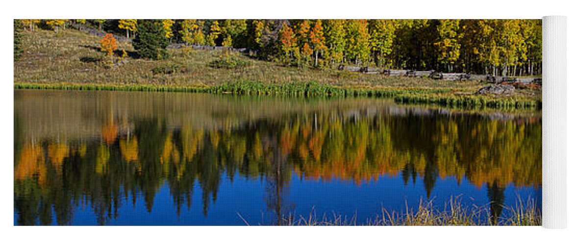 Autumn Reflection Yoga Mat featuring the photograph Colorado Autumn Morning by Jim Garrison