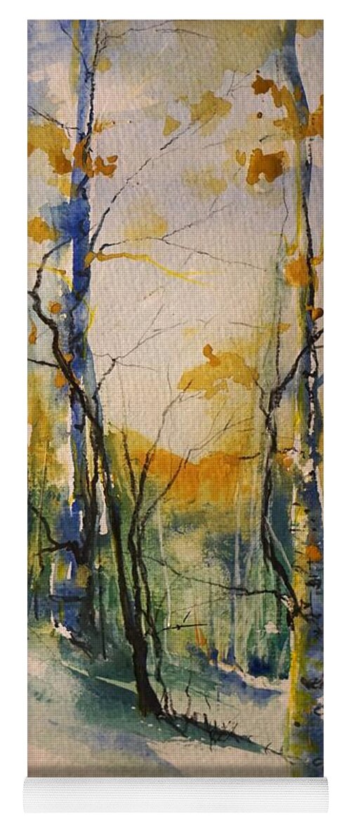 Colorado Yoga Mat featuring the painting Colorado Bright Morning 1 by Robin Miller-Bookhout