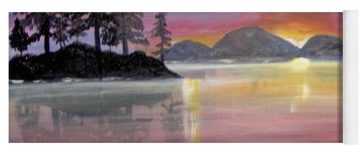Color Yoga Mat featuring the painting Colored Lake by Saundra Johnson