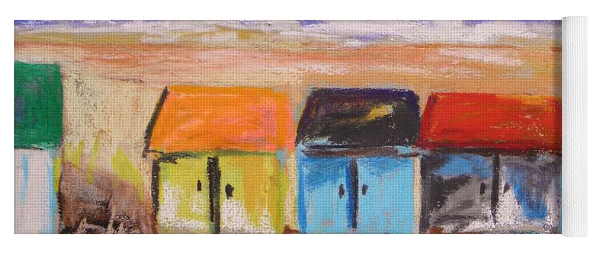 Pastel Yoga Mat featuring the painting Colorful Beach Houses by John Williams