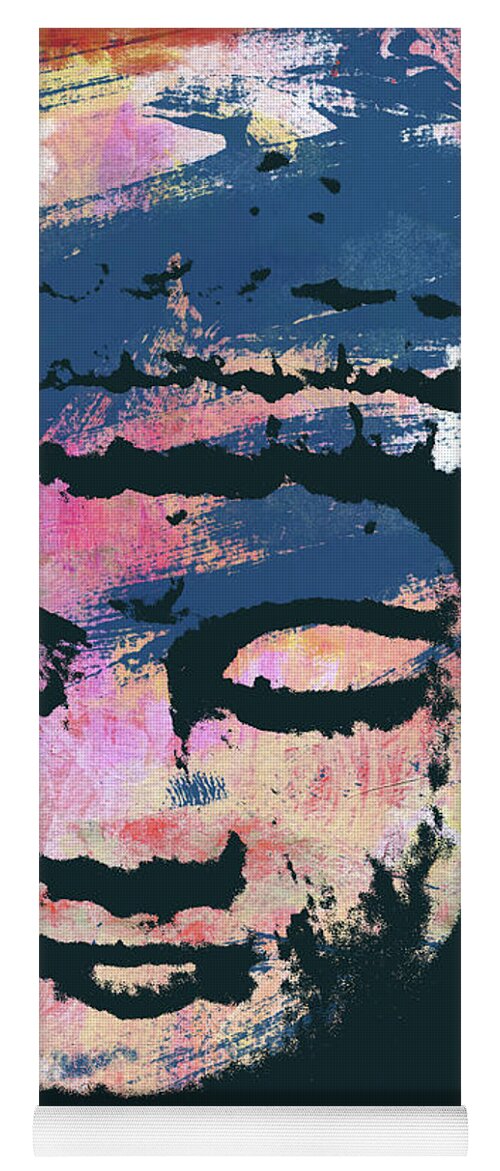 Buddha Yoga Mat featuring the mixed media Colorful Buddha 1- Art by Linda Woods by Linda Woods