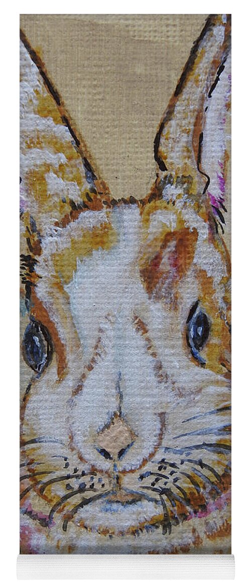 Rabbit Yoga Mat featuring the painting Colorful Bunny #755 by Ella Kaye Dickey