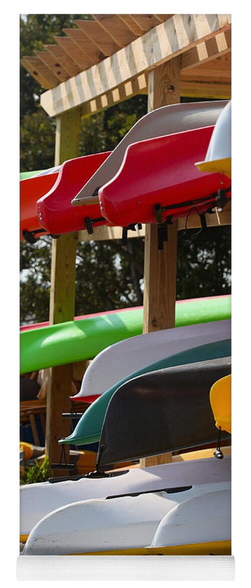 Canoes Yoga Mat featuring the photograph Colorful Canoes by Nadine Rippelmeyer