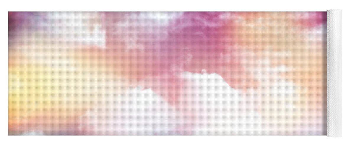 Clouds Yoga Mat featuring the photograph Colorful Clouds With Lens Flare by Serena King