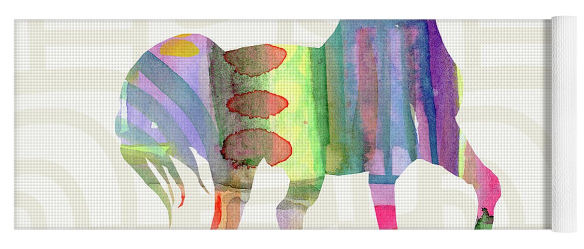 Horse Yoga Mat featuring the painting Colorful Horse 3- Art by Linda Woods by Linda Woods