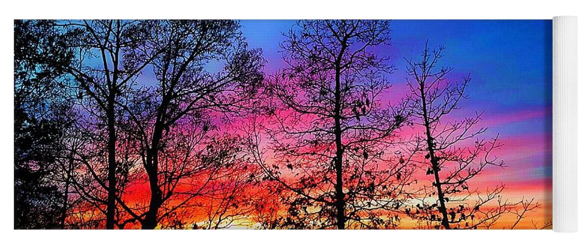 Woods Yoga Mat featuring the photograph Colorful Sky by Brianna Kelly