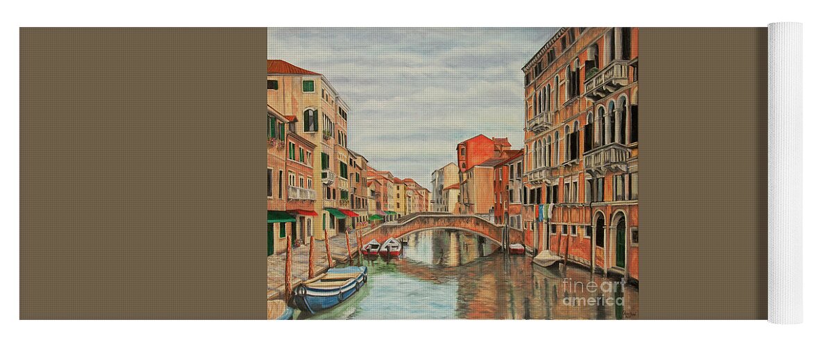 Venice Painting Yoga Mat featuring the painting Colorful Venice by Charlotte Blanchard