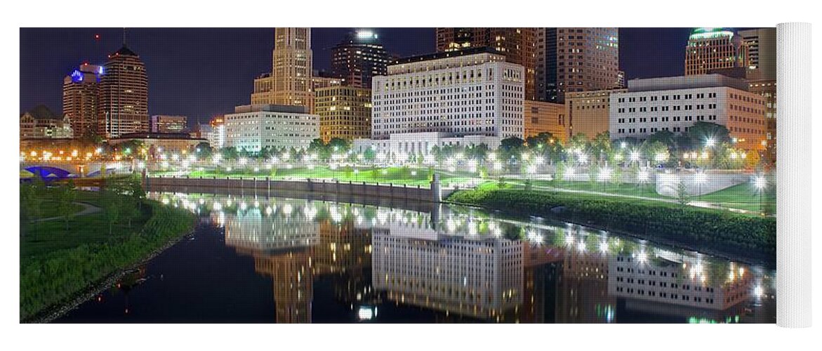 Columbus Yoga Mat featuring the photograph Columbus on the Scioto 2016 by Frozen in Time Fine Art Photography