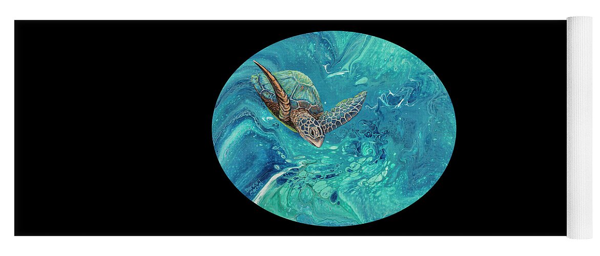 Honu Yoga Mat featuring the painting Coming Out Of The Depths 2 by Darice Machel McGuire