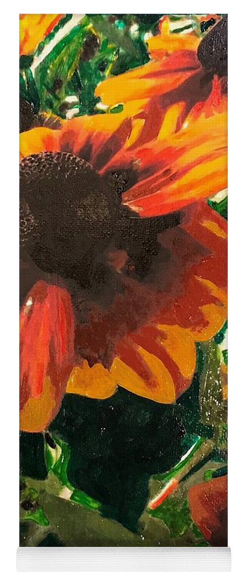 Coneflower Yoga Mat featuring the painting Coneflowers by Gary Springer