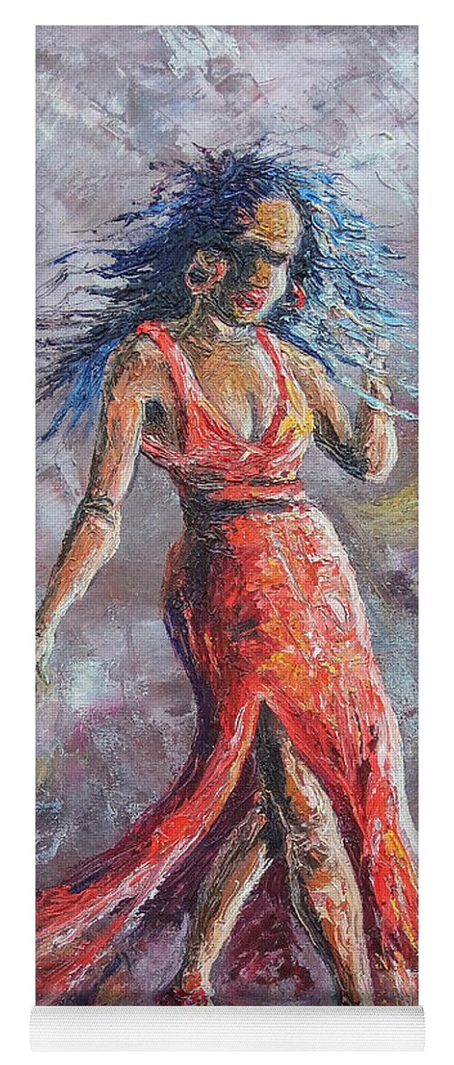 Woman Yoga Mat featuring the painting Confident gait by Anthony Mwangi