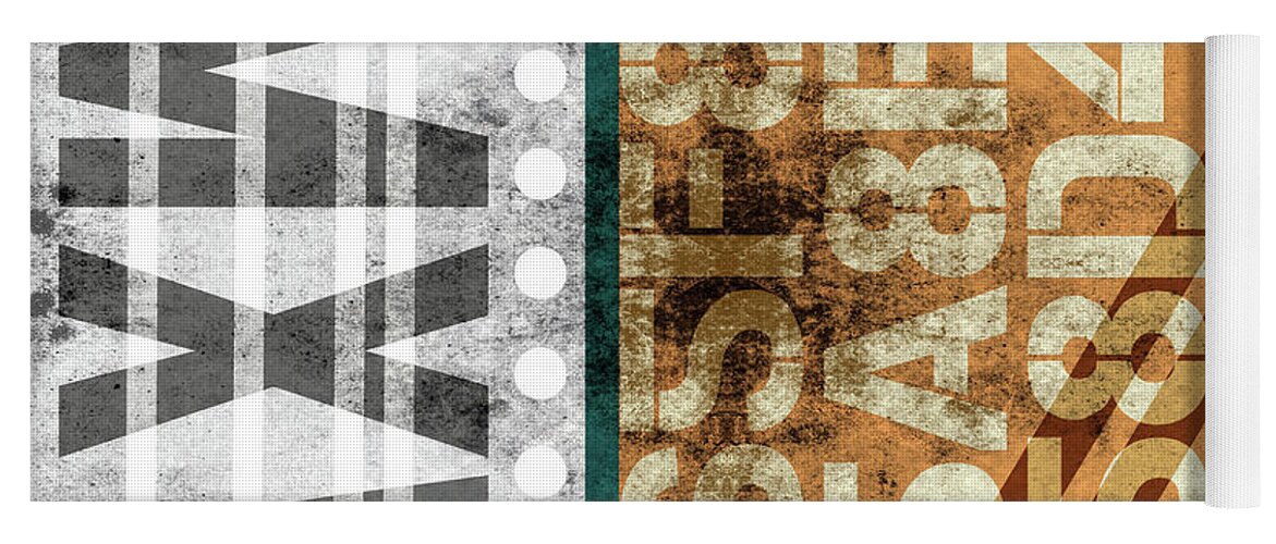 Abstract Yoga Mat featuring the mixed media Contemporary Abstract Industrial Art - Distressed Metal - MMXVII by Studio Grafiikka