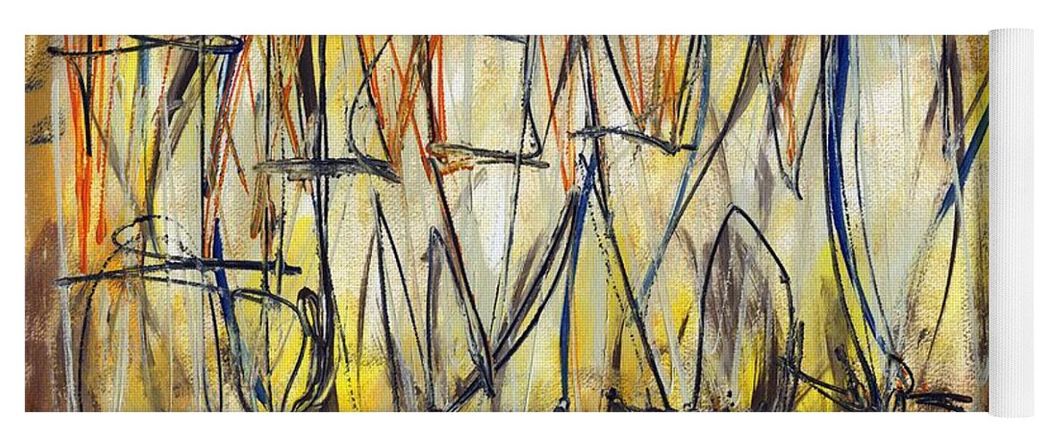 Abstract Yoga Mat featuring the painting Contemporary Art Three by Lynne Taetzsch