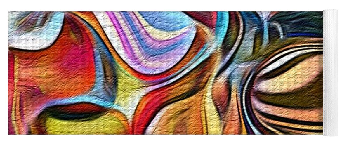 Abstract Yoga Mat featuring the digital art Conversation Starter by Kathie Chicoine