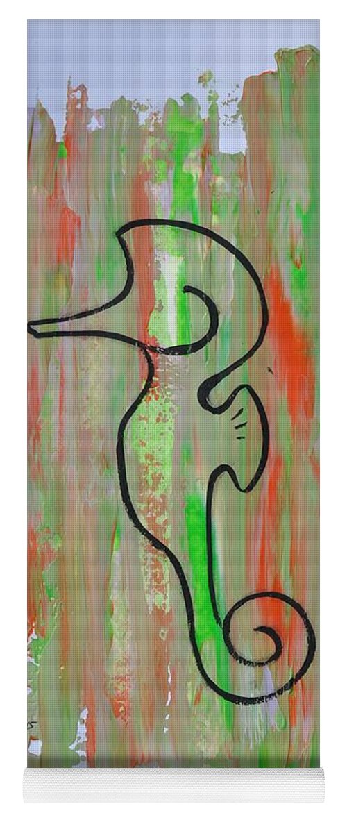 Seahorse Yoga Mat featuring the painting Copycat seahorse 01/30 by Eduard Meinema