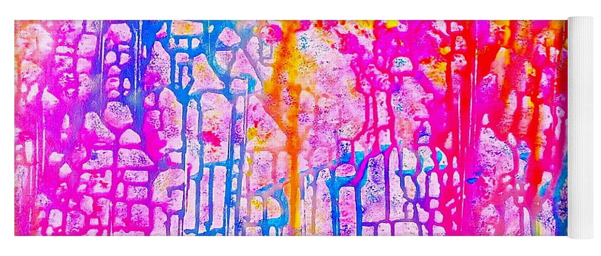 Abstract Art Print Yoga Mat featuring the painting Corals by Monique Wegmueller