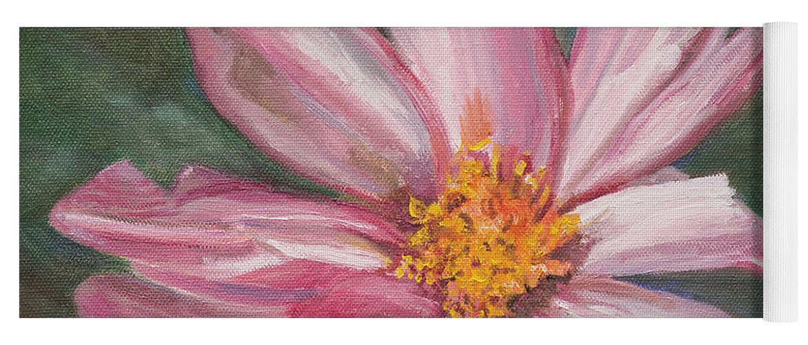 Open To The Heavens To Show Off It's Unique Shape And Color Yoga Mat featuring the painting Coreopsis Flower by Kathy Knopp