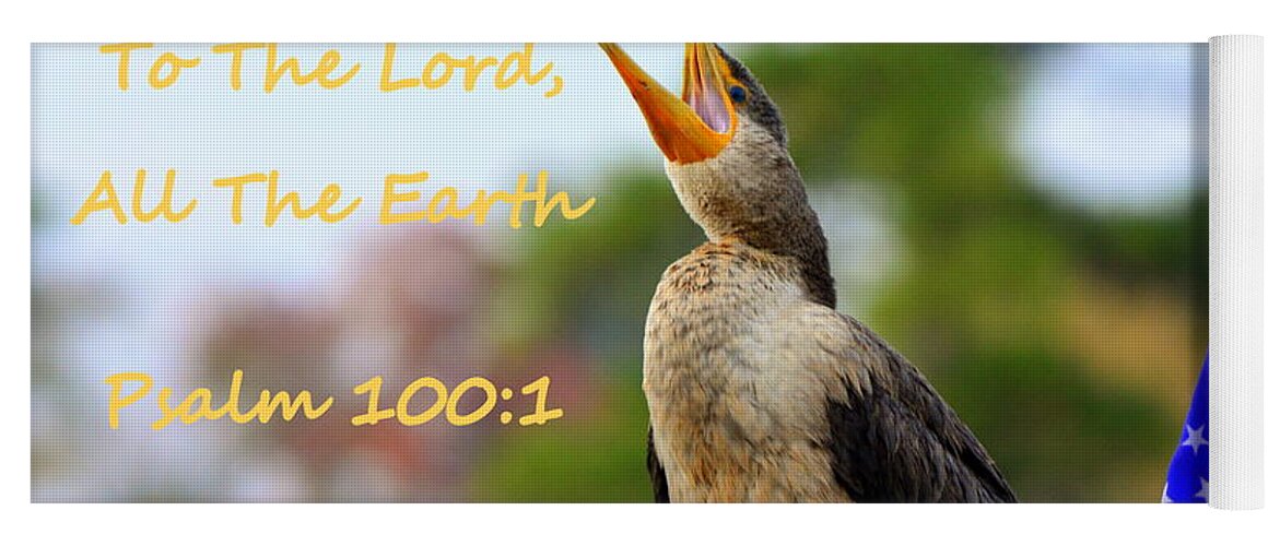 Cormorant Psalm 100:1 Yoga Mat featuring the photograph Cormorant Psalm 100 1 by Lisa Wooten