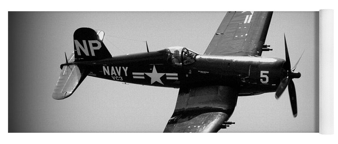 Corsair Yoga Mat featuring the photograph Corsair Flight by Kevin Fortier