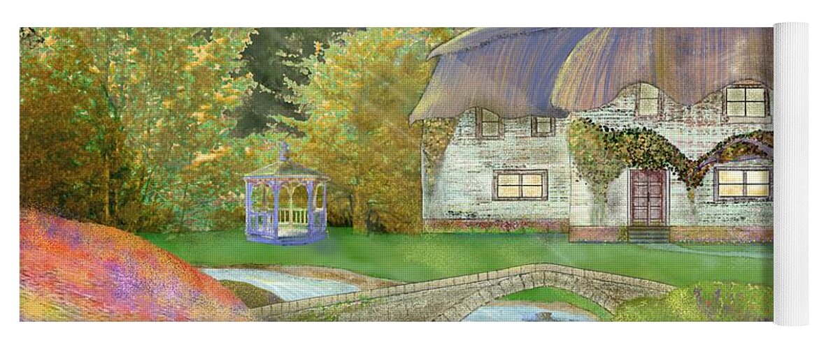 Victor Shelley Yoga Mat featuring the painting Cottage by Victor Shelley
