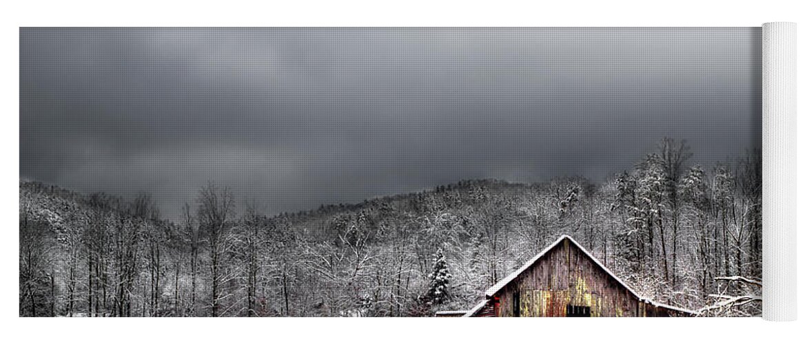 Barn Yoga Mat featuring the photograph Country Barn In The Smokies by Mike Eingle