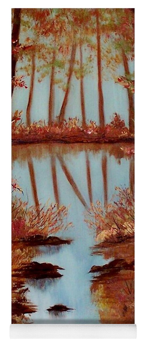 Fall Painting Yoga Mat featuring the painting Country Reflections by Leslie Allen