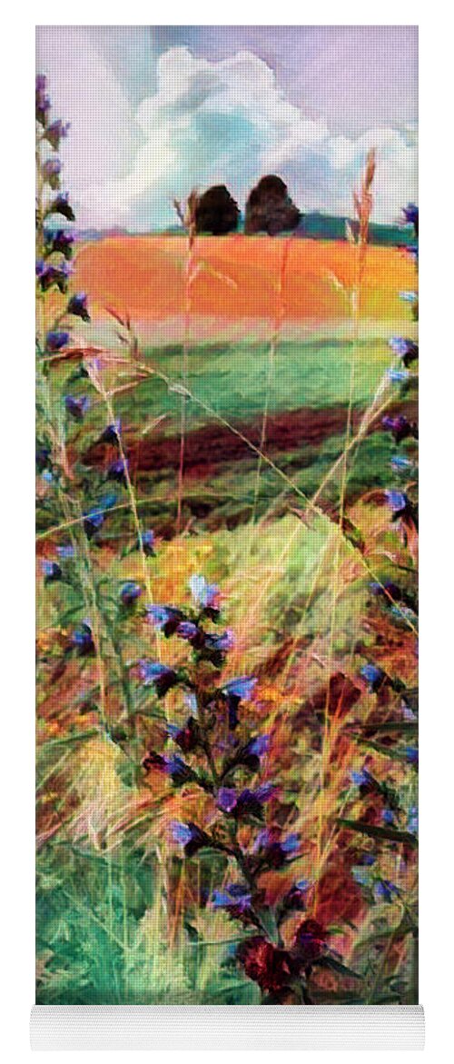 Clouds Yoga Mat featuring the photograph Country Wildflowers Painting by Debra and Dave Vanderlaan