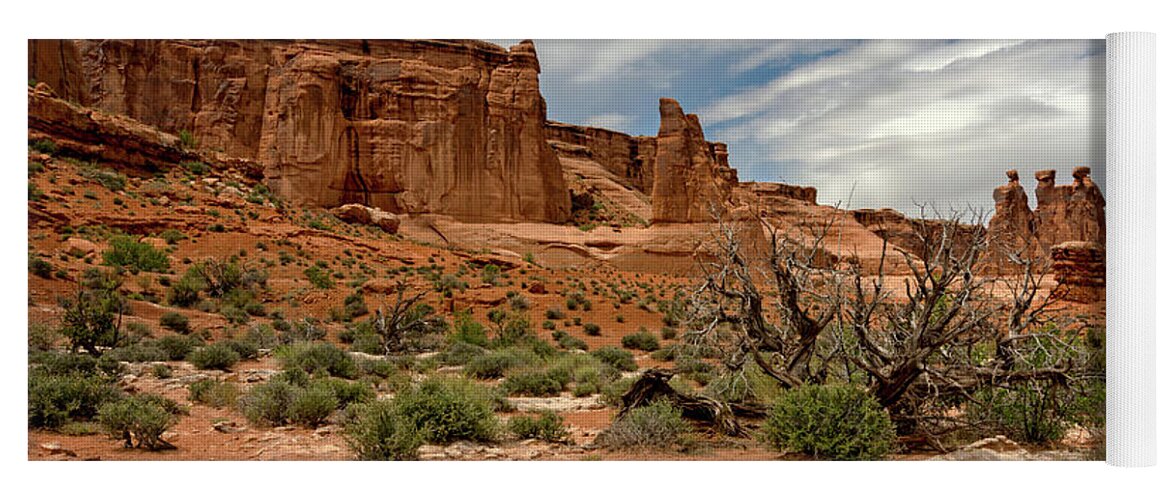 Arches National Park Yoga Mat featuring the photograph Courthouse Towers by Steve L'Italien