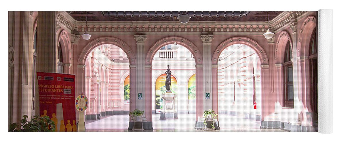 Courtyard Yoga Mat featuring the photograph Courtyard of the Central Post Office, Lima Peru by Amy Sorvillo