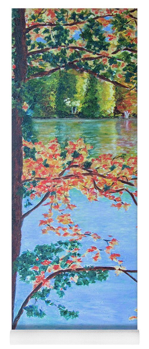 Lake Yoga Mat featuring the painting Crawford Lake ON by Milly Tseng