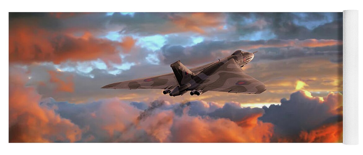 Avro Vulcan Bomber Yoga Mat featuring the digital art Crimson Vulcan by Airpower Art