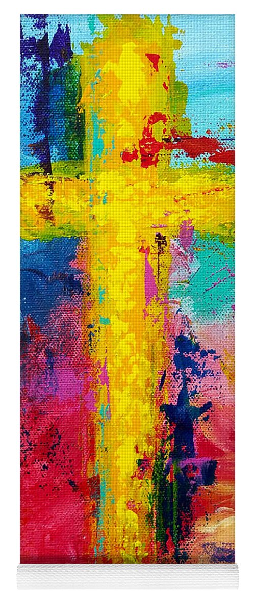 Texture Yoga Mat featuring the painting Cross No.7 by Kume Bryant