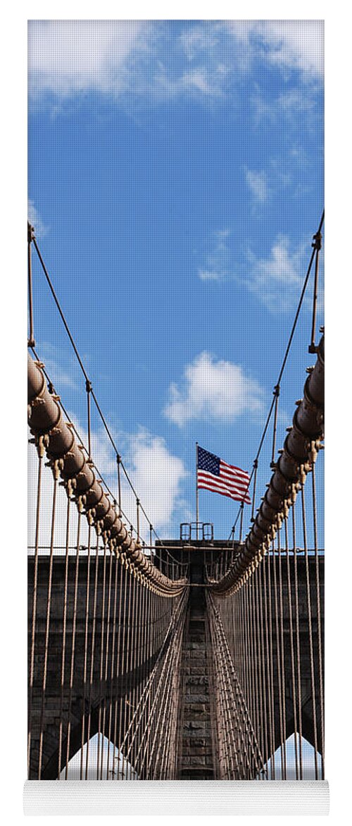 Manhattan Yoga Mat featuring the photograph Crossing The Brooklyn Bridge by Judy Wolinsky