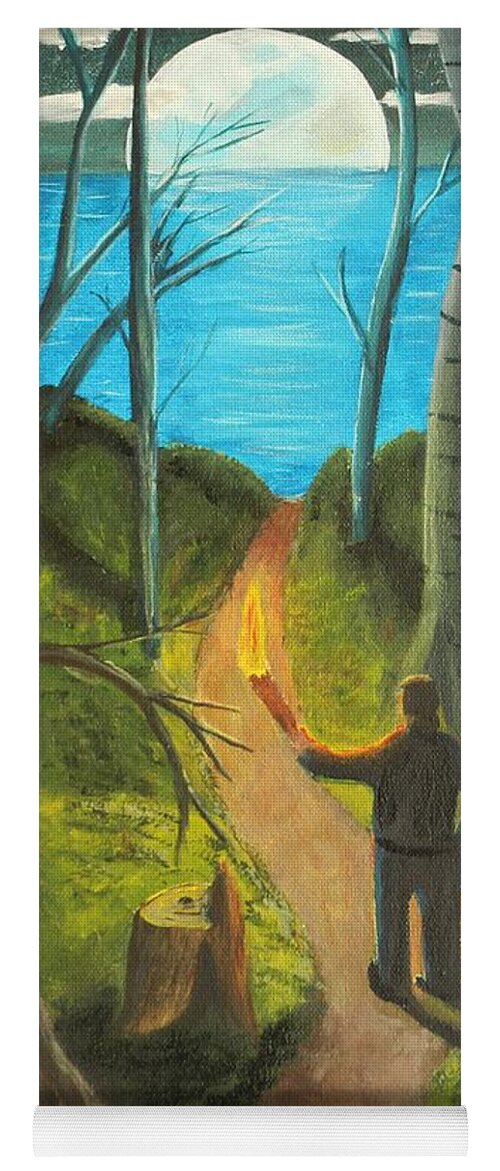 Forest Yoga Mat featuring the painting Crossroads by David Bigelow