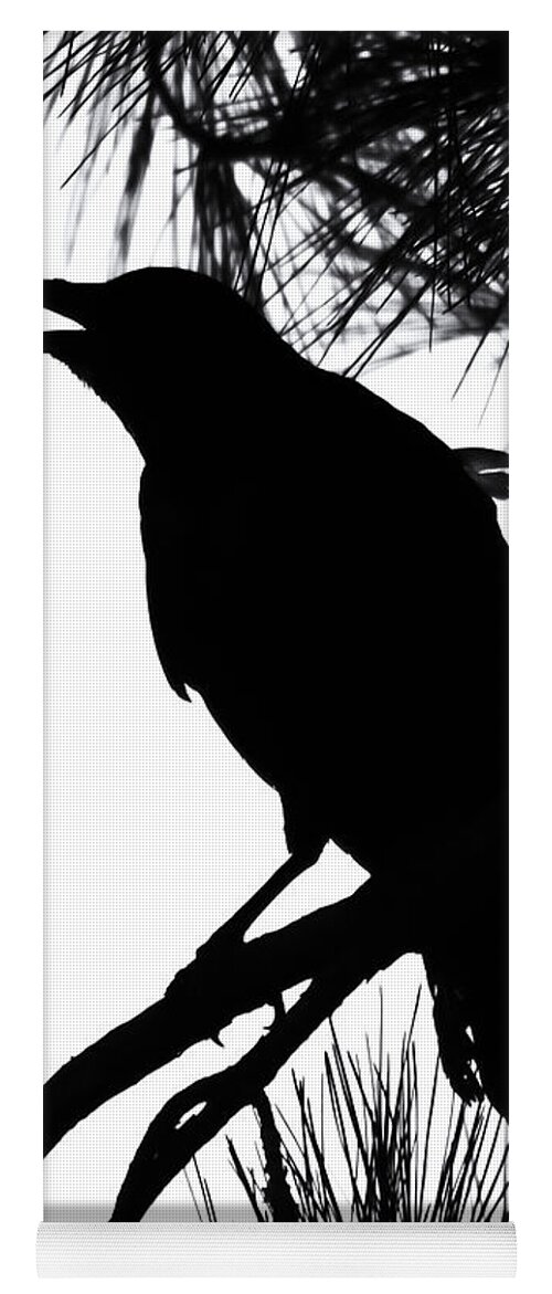  Common Crow Yoga Mat featuring the photograph Crow Silhouette by Patricia Schaefer