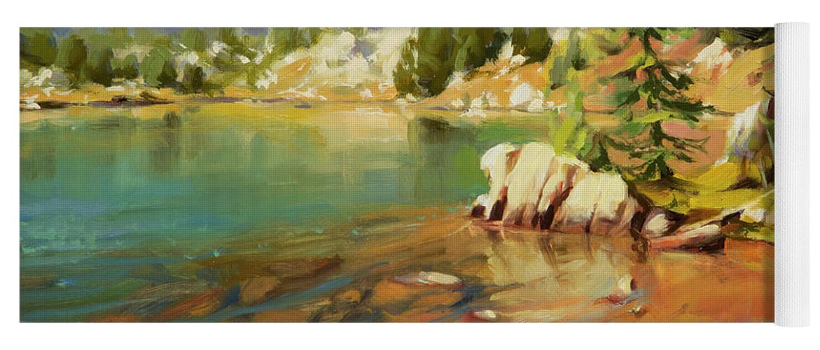 Mountain Yoga Mat featuring the painting Crystalline Waters by Steve Henderson