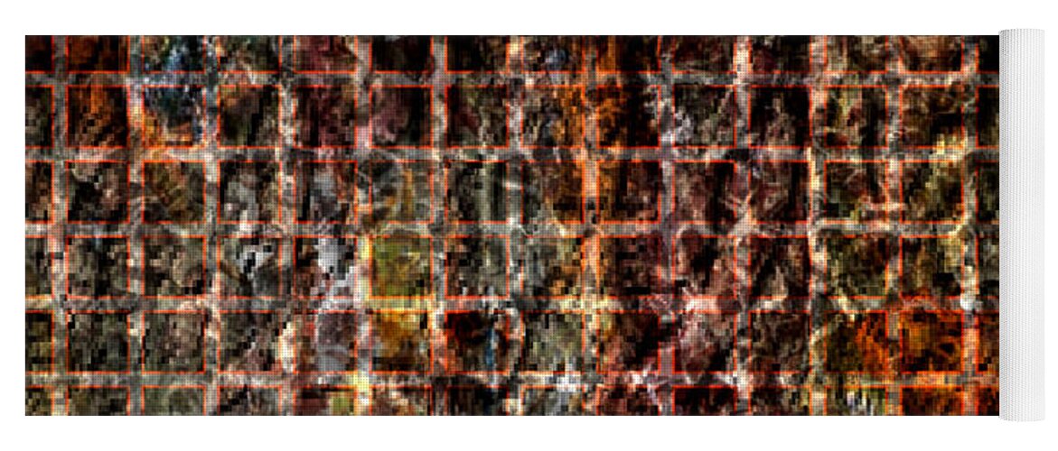 Conceptual Yoga Mat featuring the digital art Grid Series 3-2 by Walter Neal